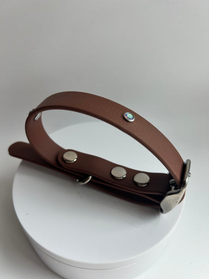 Collier pour chien taille S en  biothane avec strass